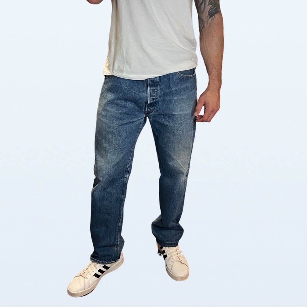 Levi’s 501® Original Shrink-to-Fit™ Medium Wash Straight Leg Jeans, Men 40Wx36L